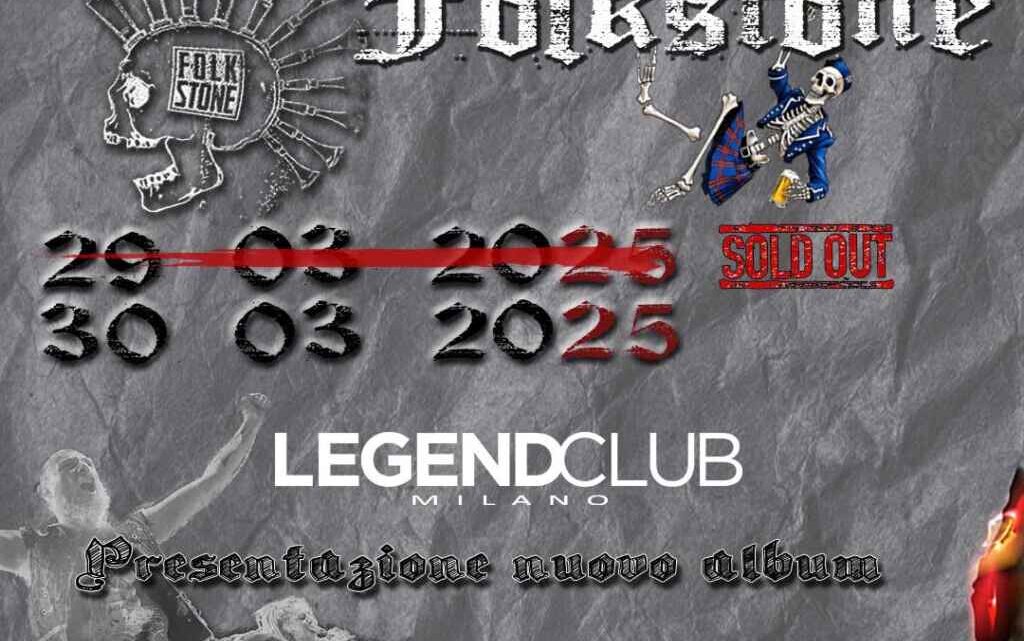 Folkstone live al Legend Club di Milano: sold out il 29 marzo, annunciata nuova data il 30 marzo 2025